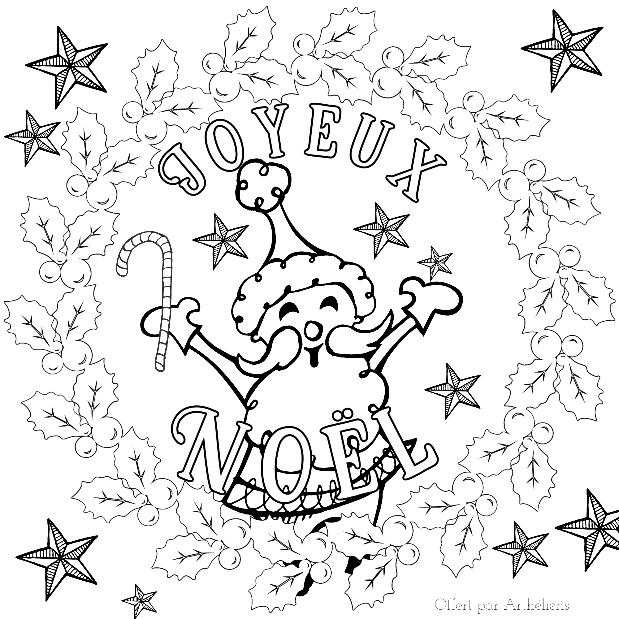 Coloriage De Noel Association Artheliens